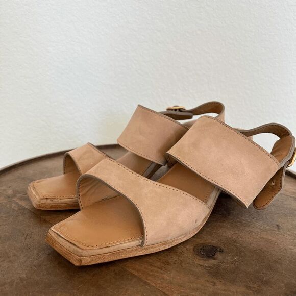 Adelante Suede The Serena Heeled Sandals Women's Size 9B - Picture 1 of 12